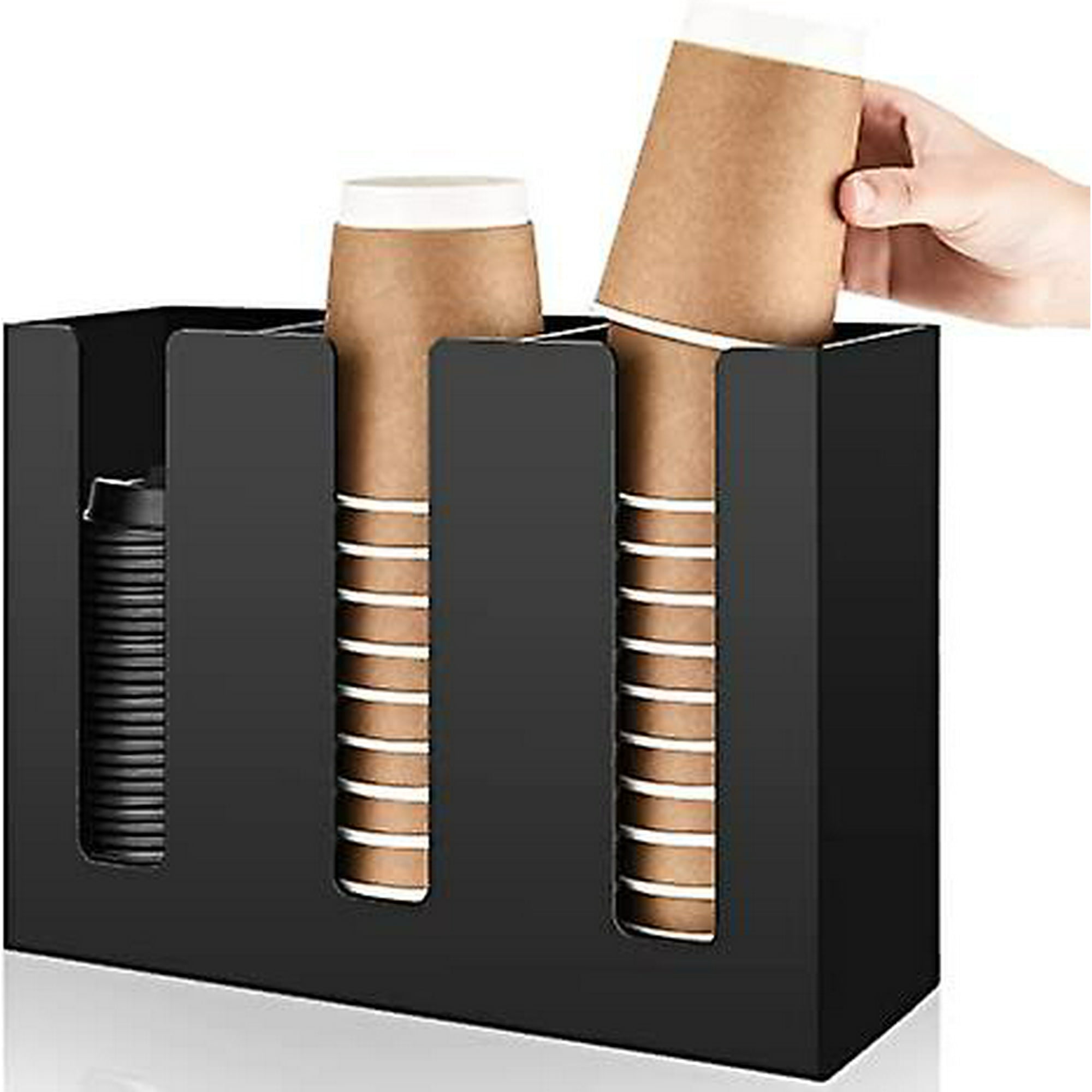 2 compartimentos verticales organizador de almacenamiento de tazas,  portátil, estable, duradero, 4 compartimentos, de tazas para sala de ,  restaurante, bufé, Baoblaze Organizador de tazas de café