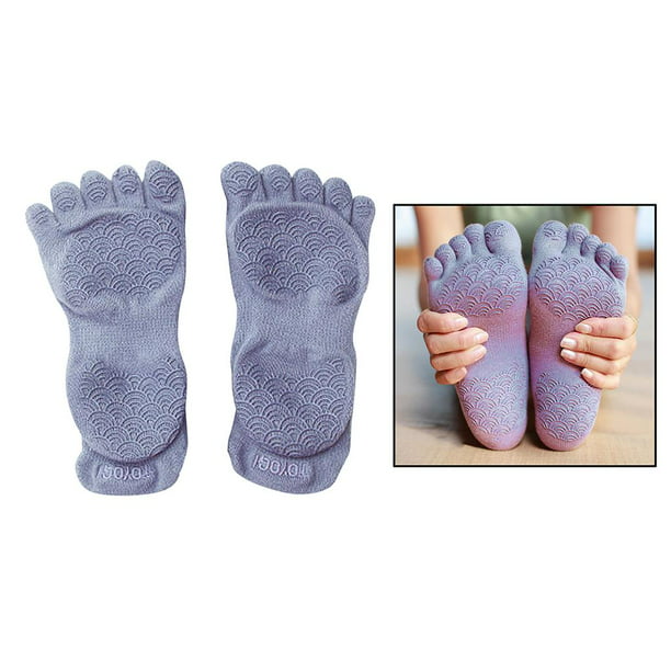 Calcetines Yoga Toe con Agarres Pilates Calcetines sin dedos para
