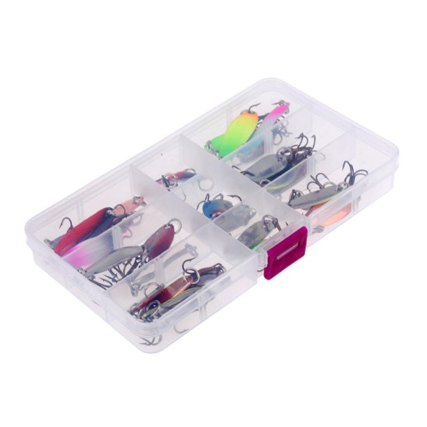 1 caja de señuelos de pesca de fundición de metal rico y , cucharas de  lentejuelas, cebos duros para pececillos, Crankbaits 30pcs señuelos Zulema