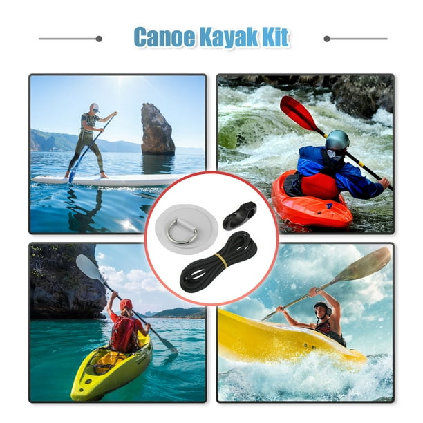 11.81 Pies 6mm Choque Cable con Gancho Kit para PVC Kayak Accesorios Gris  Unique Bargains accesorios para kayaks