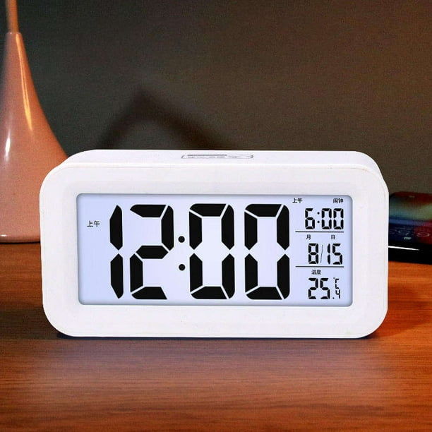Reloj despertador con calendario digital actualizado, con pantalla grande  de 8 pulgadas, 5 alarmas, para personas con problemas de visión, personas
