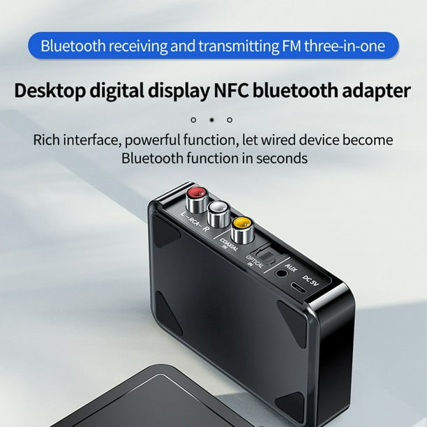 Tholdsy Bluetooth 5,0 receptor transmisor FM estéreo 3,5mm Jack RCA óptico  inalámbrico manos libres Tholdsy