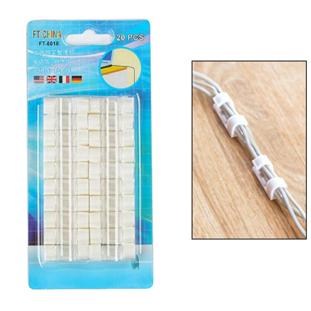 Organizador Para Cables Clip Adhesivo Grosor Medio Pack 20 Unidades –  Tubelux
