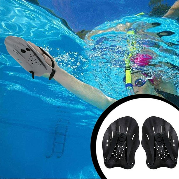 1 par de palas de mano para natación, palas de natación con correas  ajustables, ayuda de entrenamiento de fuerza de potencia, accesorios de  equipo de