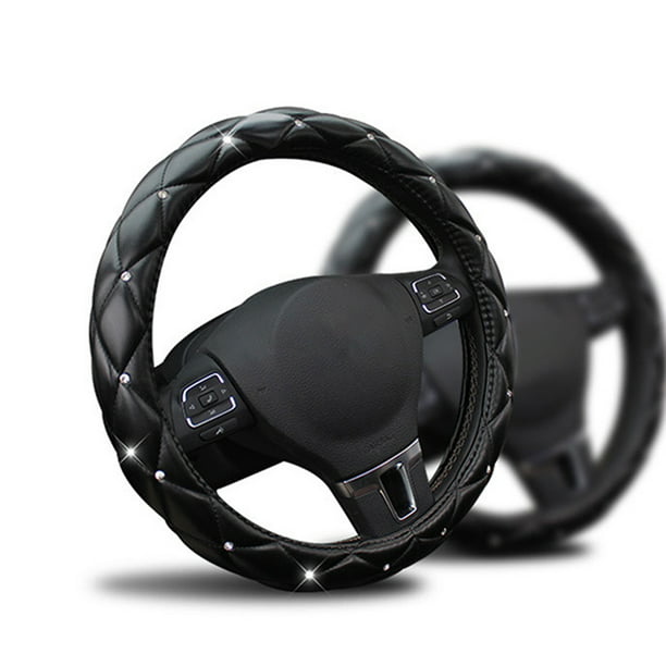Funda volante Funda universal para volante de coche con Crystal Diamond  Black Funda de volante depor Meterk Funda volante