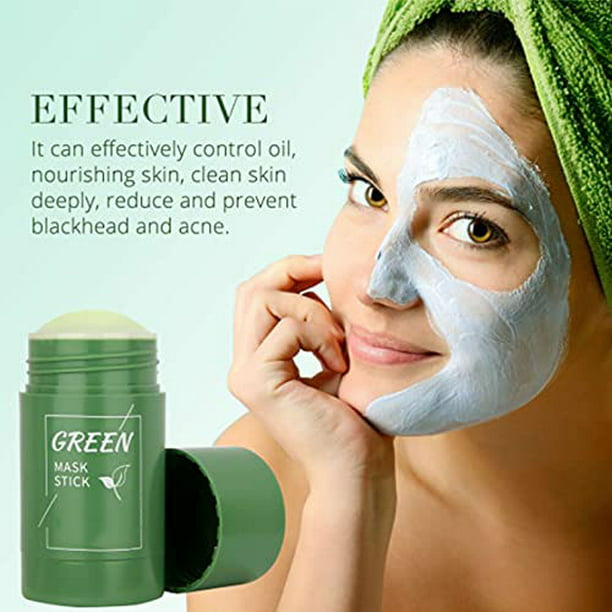 Barra de arcilla de la máscara de té verde para la cara, barra de máscara  de limpieza profunda sin poros, removedor de puntos negros Stick facial de  té verde