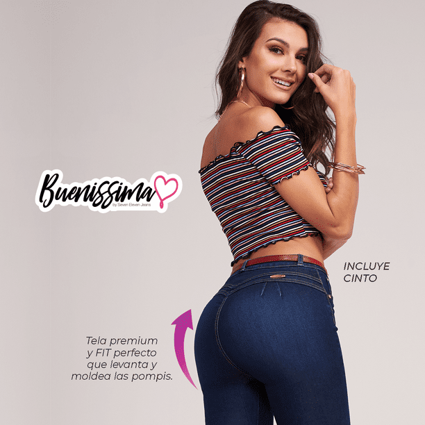 Jeans Dama Seven Eleven Corte Colombiano Levanta Pompas 8946 Seven