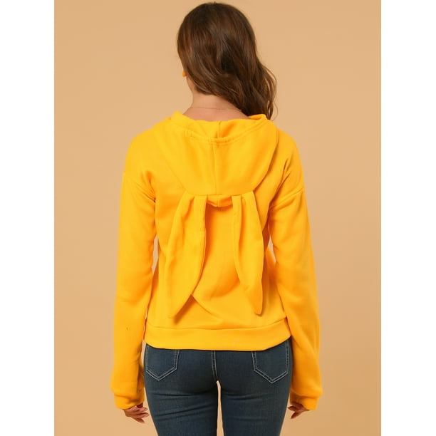 Winnerlion Sudadera con capucha para mujer, suéter casual de manga larga  con capucha de Nueva York con bolsillo (amarillo, L)
