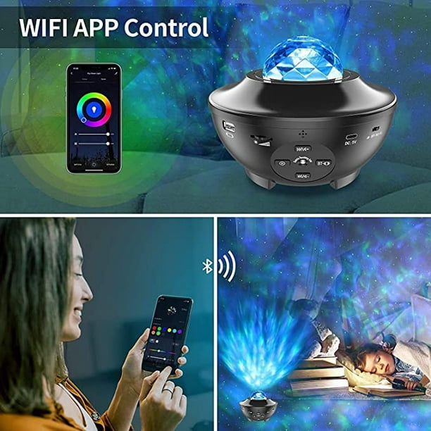 Lámpara Proyector Marino Galaxia Parlante Bluetooth Control