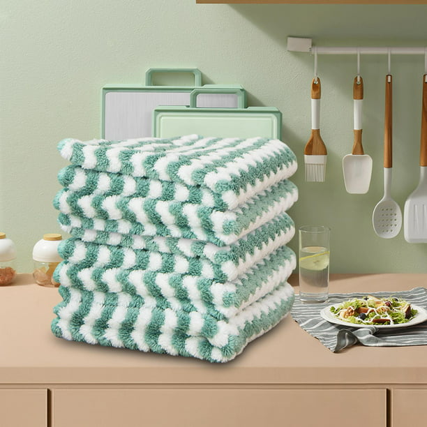 LAZI Toallas de cocina de 16 x 25 pulgadas, toallas de cocina de algodón a  granel, paquete de 6 paños de cocina para trapos de cocina para secar