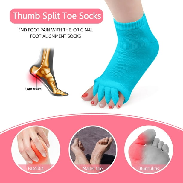 Calcetines con dedos del pie para Yoga para mujer, calcetines de