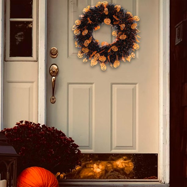 Coronas de otoño para puerta delantera, corona hecha a mano, letrero de  bienvenida al aire libre, coronas de otoño, decoración de corona de pared  de