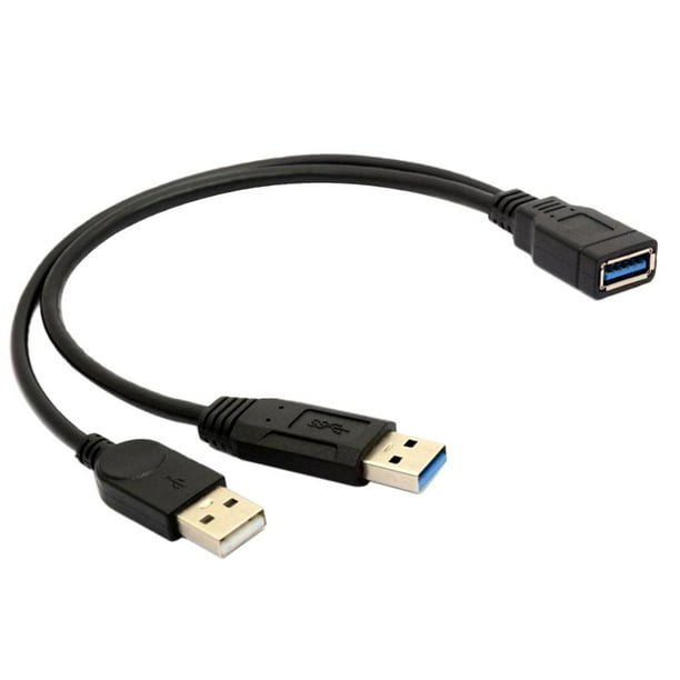 Cable Doble USB 3.0 Negro con Unidad de Disco Duro Móvil Extra de  Alimentación Datos y 2.5'' de Yotijar
