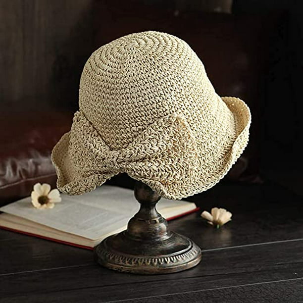 Sombrero de paja rígida ajustable para hombre, mujer y niño
