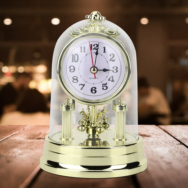 Reloj de mesa silencioso – Reloj de escritorio de estilo vintage europeo –  Reloj de mesa decorativo – Decoración de la sala de estar del hogar