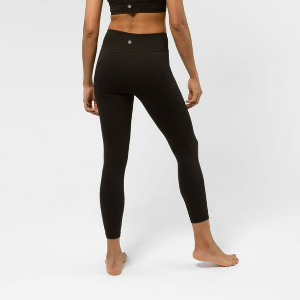 Leggings negros con bolsillos para mujer, pantalones de yoga