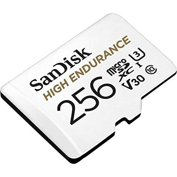 sandisk 256gb high endurance video microsdxc card with adapter for dash cam and home monitoring systems  c10 u3 v30 4k uhd micro sd card  sdsqqnr256ggn6ia