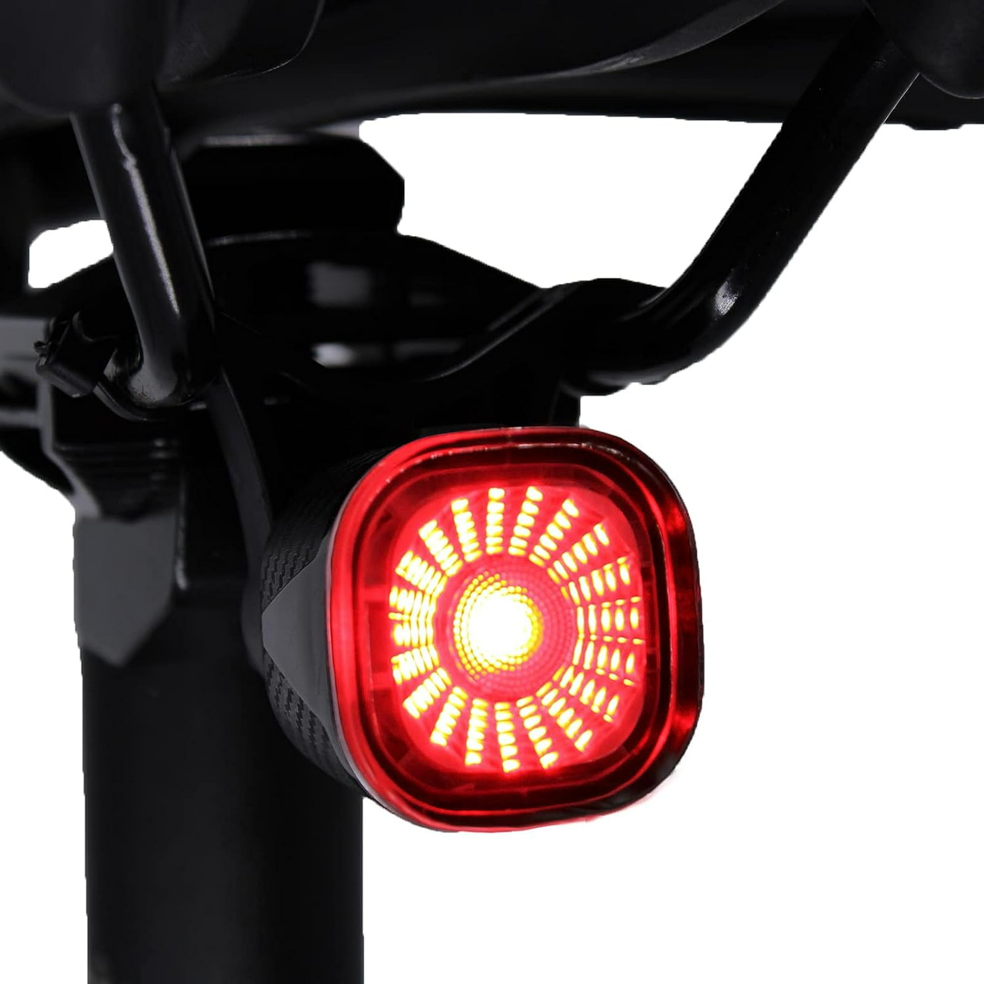 Luces de bicicleta, luz trasera de alarma de bicicleta antirrobo con  intermitentes y luz de freno automática, advertencia de seguridad de  función de luz trasera (negro)