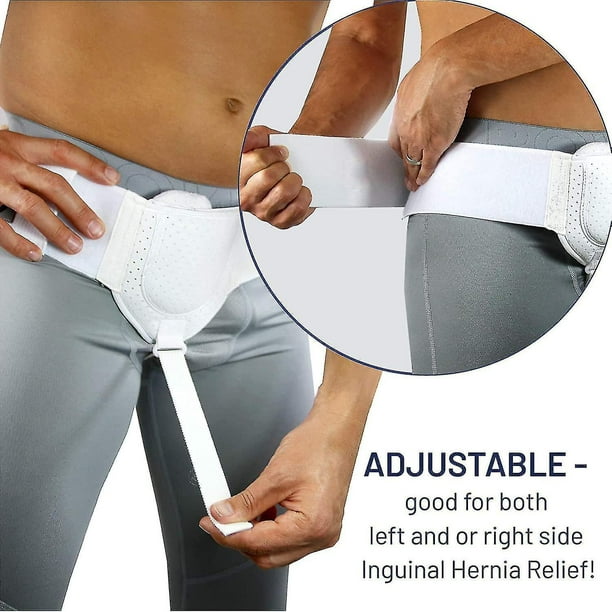 Protector de hernia/cinturón de hernia inguinal para hombres/lado izquierdo  o derecho/poscirugía braguero de soporte de hernia inguinal Feliz Sencillez