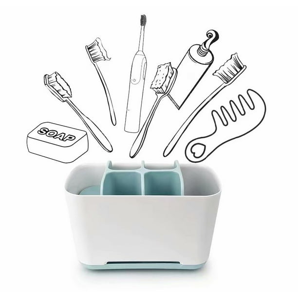 Organizador de cepillos de dientes eléctrico, soporte para cepillos de  dientes, soporte para pasta de dientes, soporte para cepillos de dientes,  estuche de maquillaje, baño, 1 pieza (azul) ER