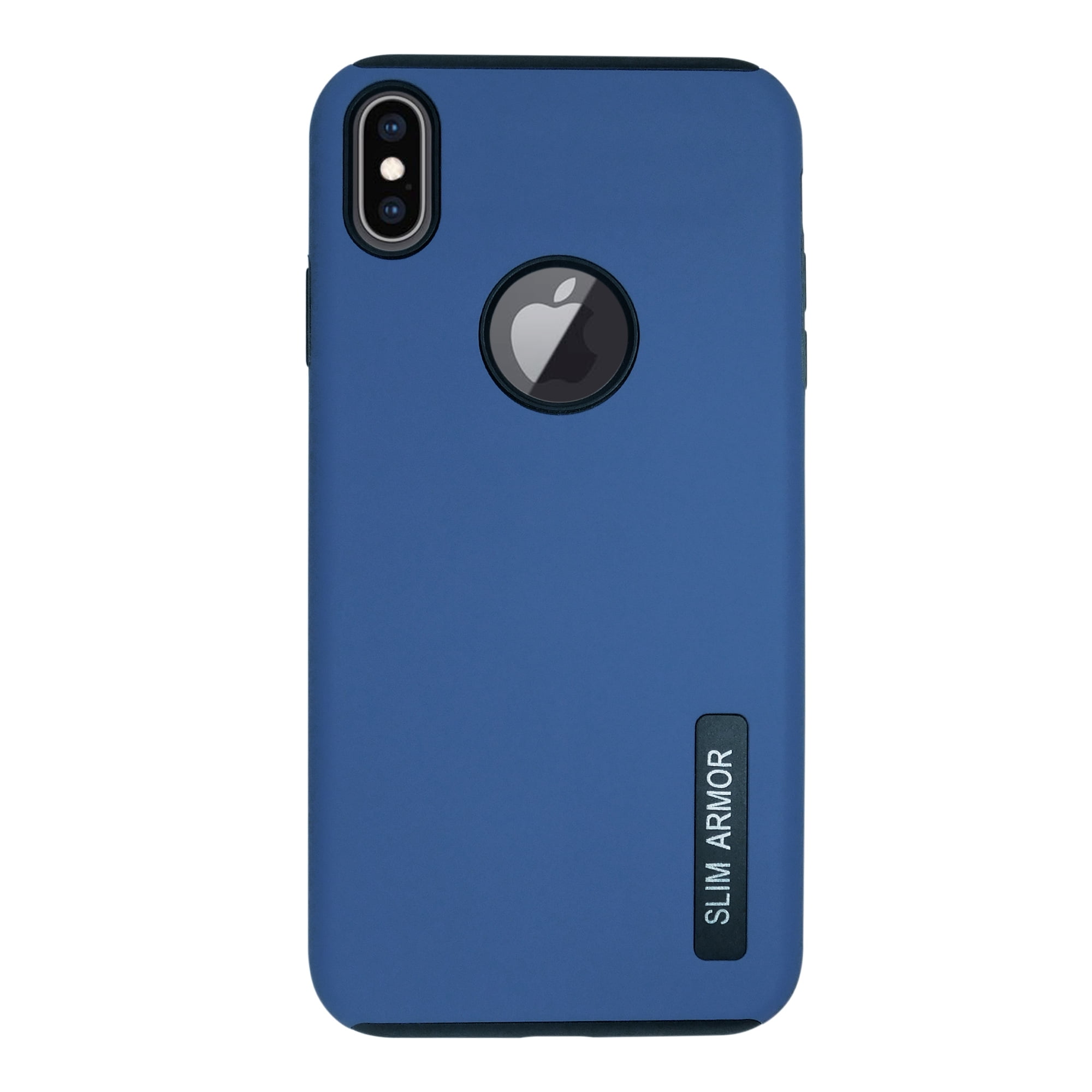 Funda Silicone Case + Vidrio Templado iPhone 8 plus Azul oscuro