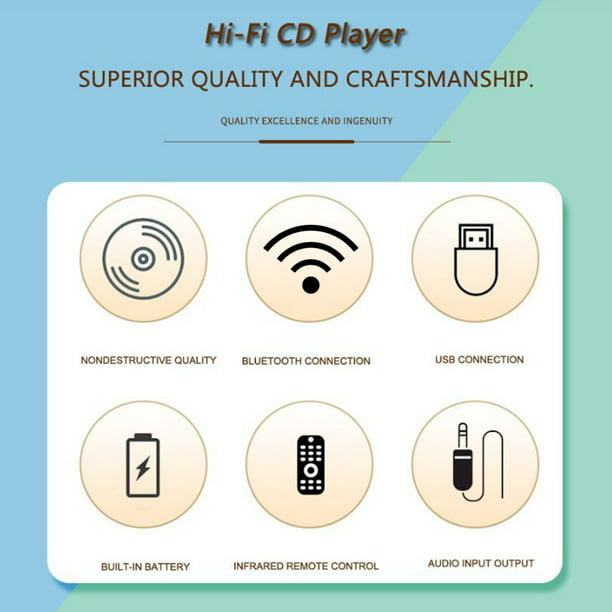 Reproductor De Cd, Bluetooth Dvd,reproductor Cd, Altavoz Mp3 Color Negro