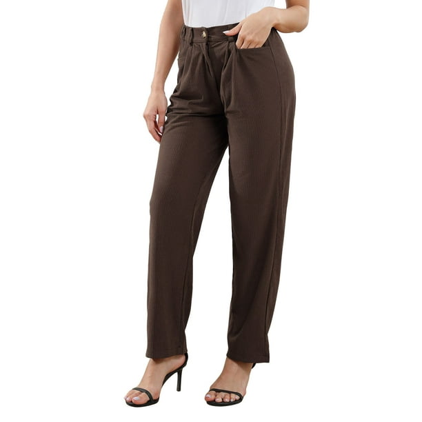 Pantalones de talle alto para mujer, holgados, informales