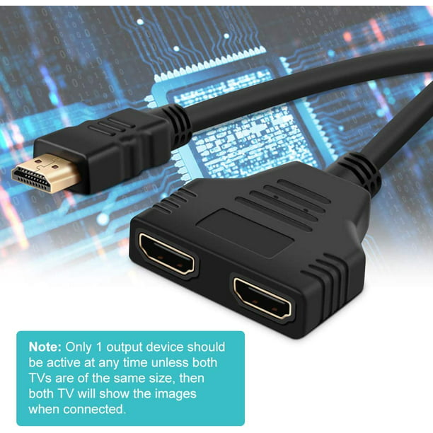 HDMI Cable Adaptador Divisor Hdmi Macho A Doble Hdmi Hembra De 1 A 2 Vias  Para