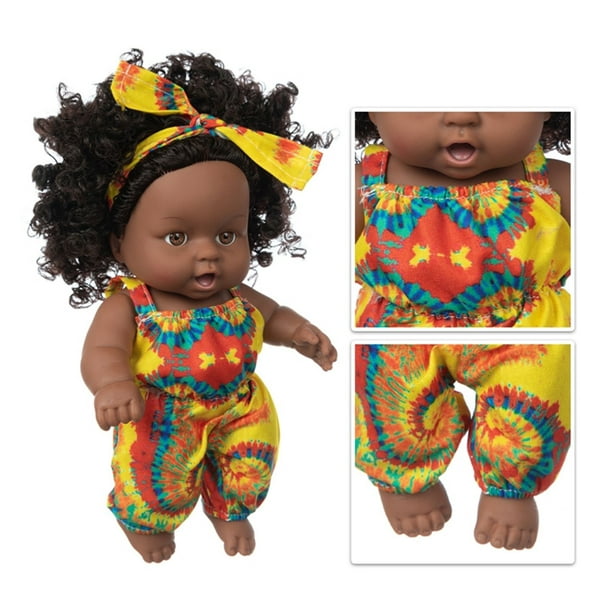  Muñecas de bebé Reborn realistas con cuerpo completo de  silicona, linda niña recién nacida con pelo rizado (vestido rosa) :  Juguetes y Juegos