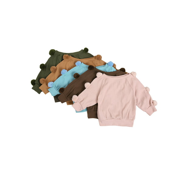 Conjunto de ropa de 2 piezas para bebés y niñas pequeñas, traje de otoño  invierno, chaqueta abierta XBTCLXEBCO 5-6 años, Verde