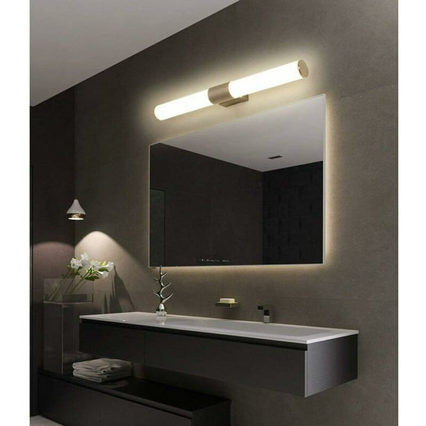 OOWOLF 12W 1200LM 6000K Lámpara LED de Pared, 44cm Lámpara de Espejo  Aplique de Baño LED Luz Natural para Espejo Muebles de Ma…
