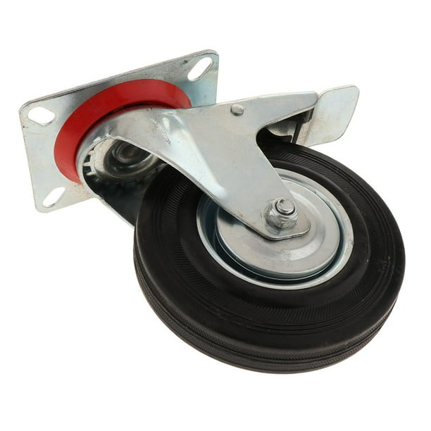 Paquete de 4 ruedas giratorias de 5 pulgadas con ruedas de freno, base de  goma con placa superior y cojinete de alta resistencia