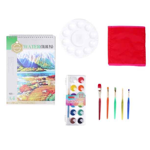 Paquete de 24 pinturas de acuarela para niños, 12 colores de pintura de  acuarela con 24 pinceles de pintura, acuarelas lavables para niños y  adultos