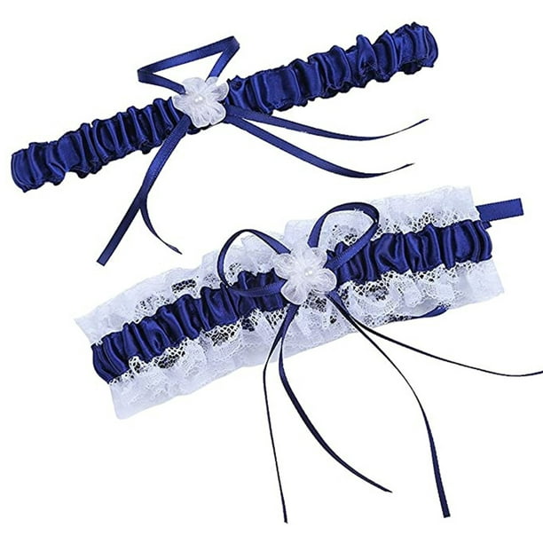 Conjunto de liguero de encaje azul, regalo de liga de boda nupcial para  novia, algo azul, Azul
