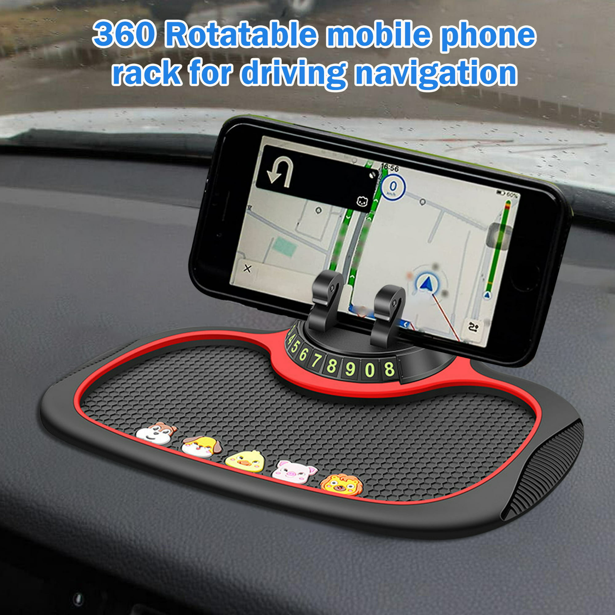 Comprar Soporte giratorio para teléfono para salpicadero de coche, soporte  giratorio de 360° para teléfono universal, GPS, soporte para salpicadero,  soporte para coche con placa de matrícula para teléfonos de 3 a