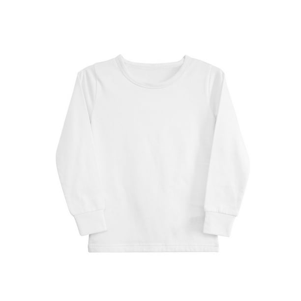 Camiseta interior de niña blanca en manga larga