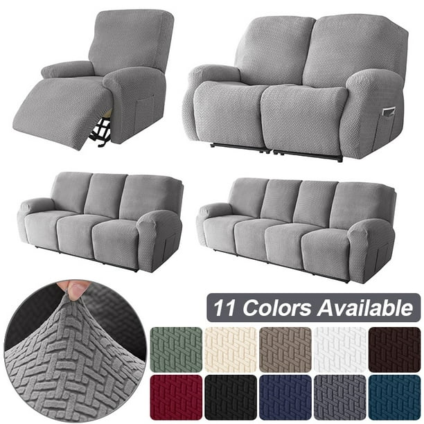 Fundas protectoras de sofá de 3/2/4 plazas para sofá de cuero en forma de  L, color gris, protector de muebles, fundas de sofá, fundas de sofá para