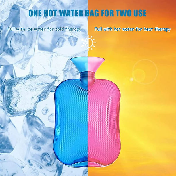  Bolsa de agua caliente de 3 litros, botella de agua caliente  para dolor de espalda, cuello y hombros, calentador de pies, calambres  menstruales, terapia de calor y frío, gran regalo para