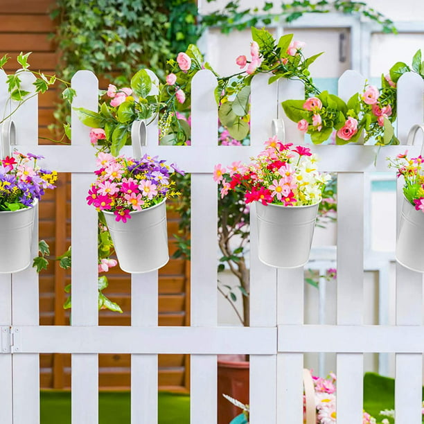 Macetas colgantes flores, pared con gancho para jardineras de , decoración de pare DYNWAVEMX Maceta colgante de hierro | Walmart en línea