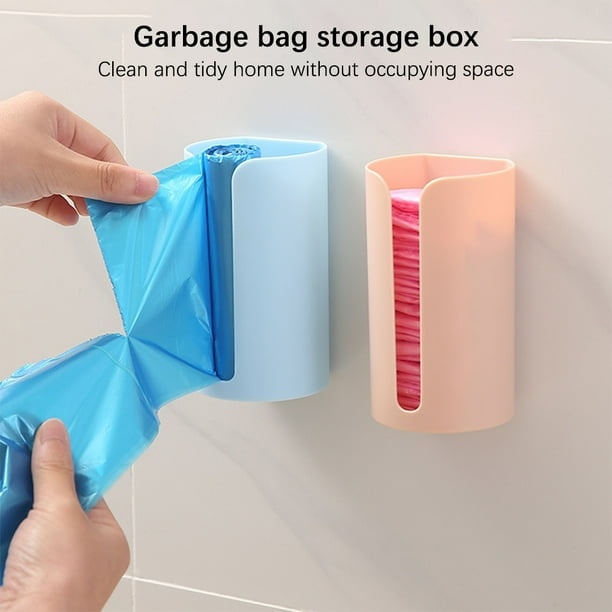 Caja de almacenamiento de bolsas de basura para colgar en la pared,  organizador de bolsas de plástico para cocina, dispensador de bolsas de  basura