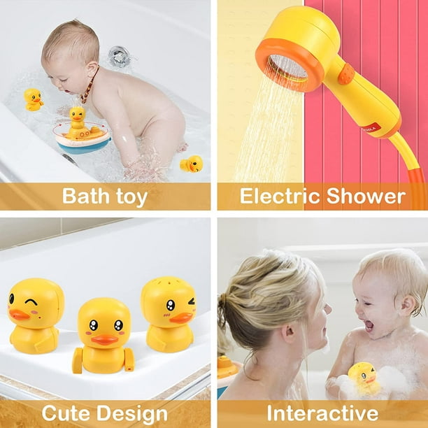 Juguete de baño para bebé, juguetes de baño para bebé para bañera, juguetes  de baño, barco eléctrico de ducha, juguete de 4 patos para chico, regalos  de baño para bebé para niños