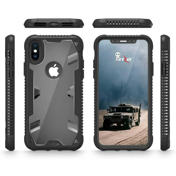 Zizo, . Funda ZIZO Proton para iPhone X y XS Negro Transparente con mica de  pantalla