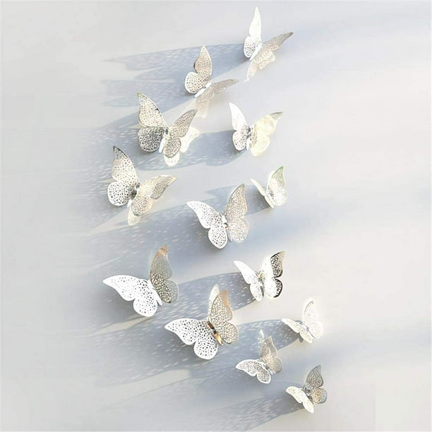 80PCS Adhesivos de pared de mariposas - Decoración de mariposas 3D para  niña