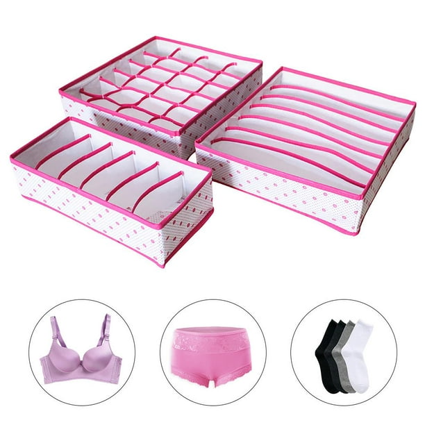 Organizador de ropa interior respetuoso del medio ambiente plegable ropa  interior cajón organizadores caja excelente rosa