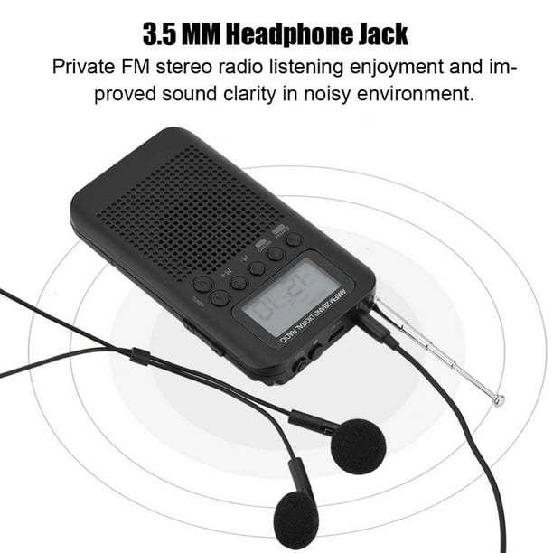 Comprar Radio portátil AM FM multibanda completa sonido HiFi operación de  botón de baja distorsión con antena Radio de bolsillo