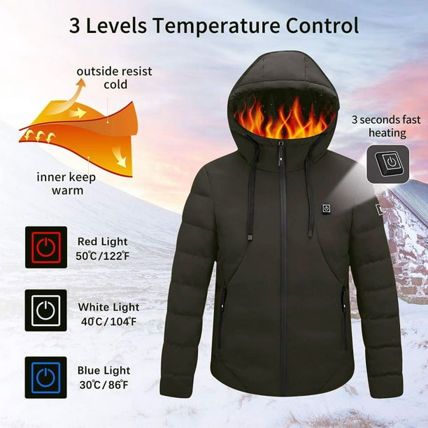 Chaqueta térmica para hombre y mujer, abrigo con calefacción eléctrica USB,  ropa de invierno para exteriores