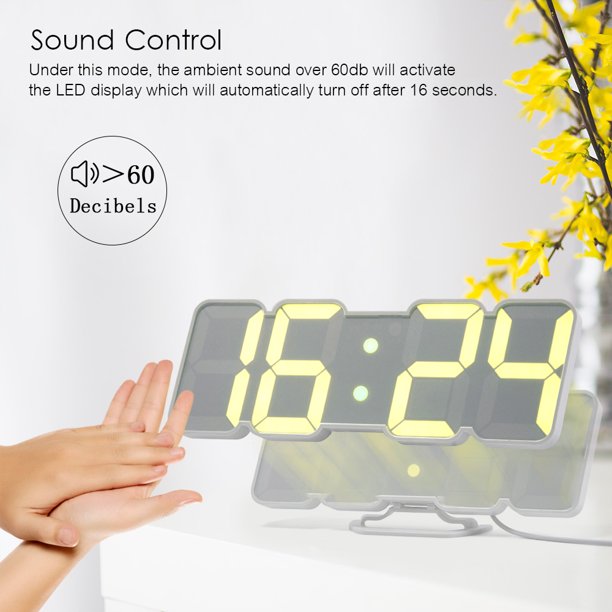 1pc Reloj Pared Digital, Reloj Despertador Digital Led Pantalla