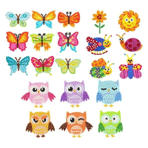21 piezas 5D Diamond Painting Stickers Kits para niños, Creatiee