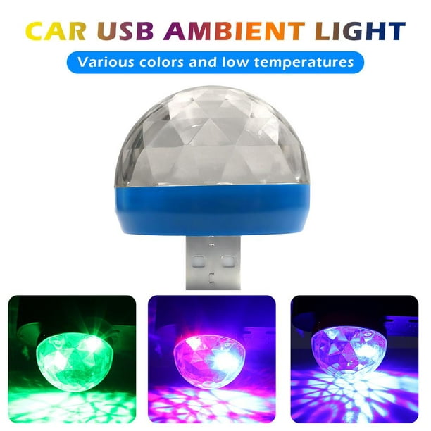 Comprar 4 piezas de luz USB para coche, 7 colores RGB LED, luz de ambiente para  coche, Lámpara decorativa, accesorios automotrices, decoración Interior,  mini luz