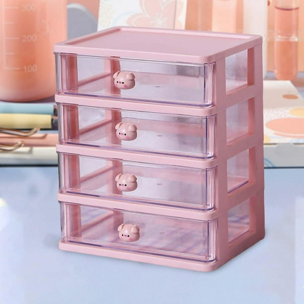 Organizador de escritorio con cajón Caja de cajones de almacenamiento  apilable Compartimentos multifuncionales Caja organizadora de cosméticos  para 3 Cajones Rosa Gloria organizador de cajones